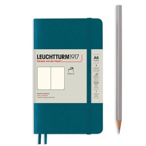 Leuchtturm Leuchtturm Pacific Green, Pocket (A6), 187 p., plain