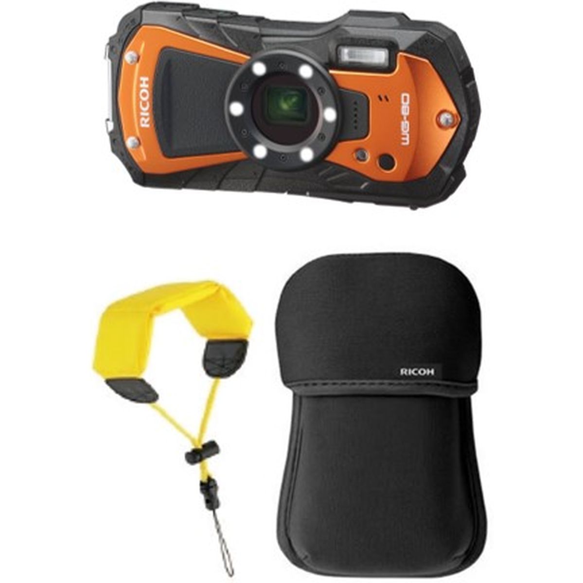 Ricoh Ricoh WG-80 Orange KIT + Floating Strap + Neoprene Case