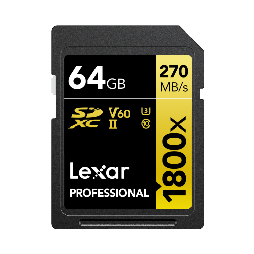 Lexar Lexar SD Pro Gold Series UHS-II 1800X 64GB V60 - 2pack