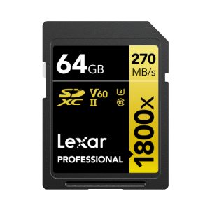 Lexar Lexar Professional SDXC 64GB BL 1800X UHS-II V60 Gold