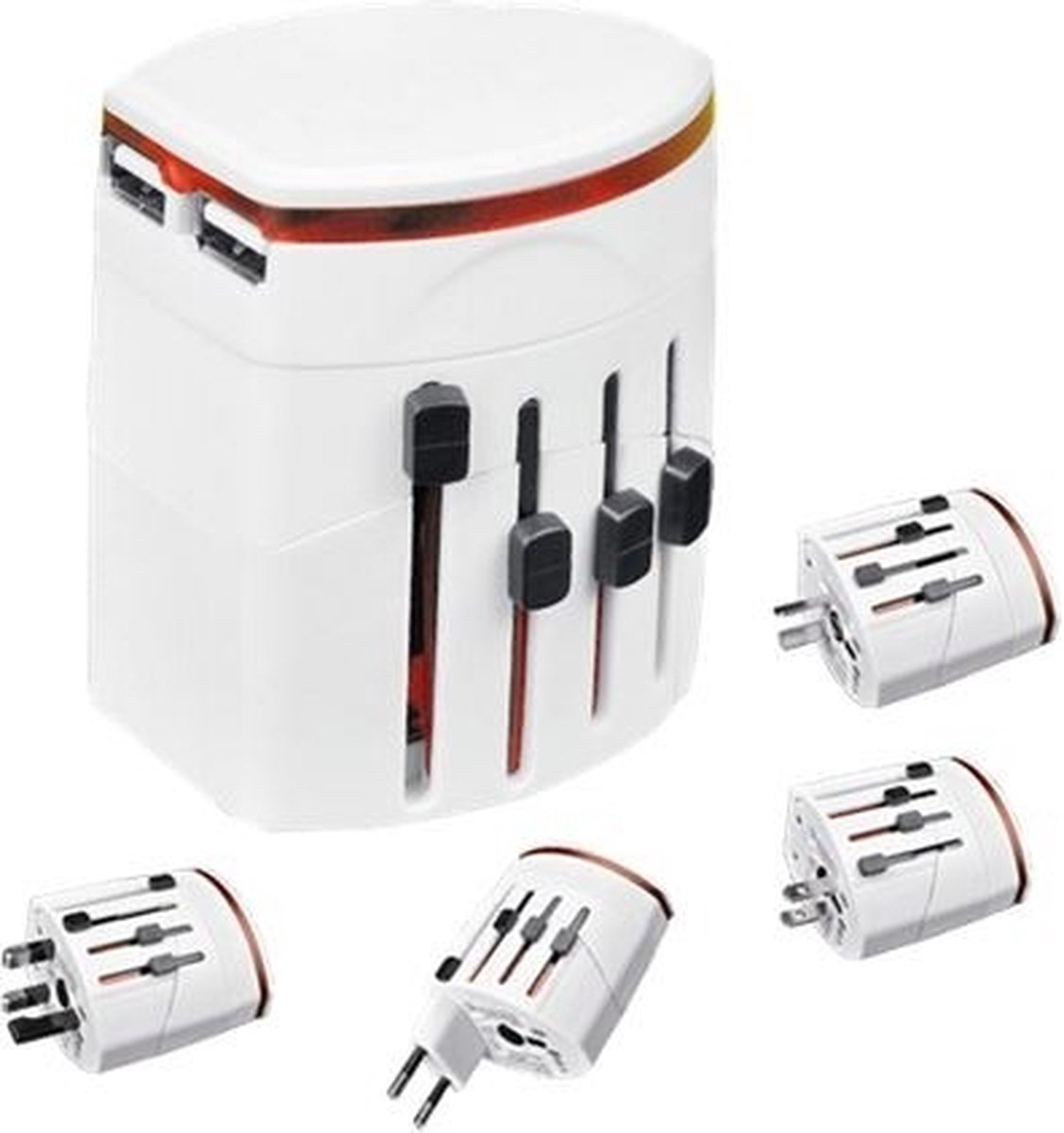 Fitseasy Fitseasy Wereldreisstekker + 2x usb