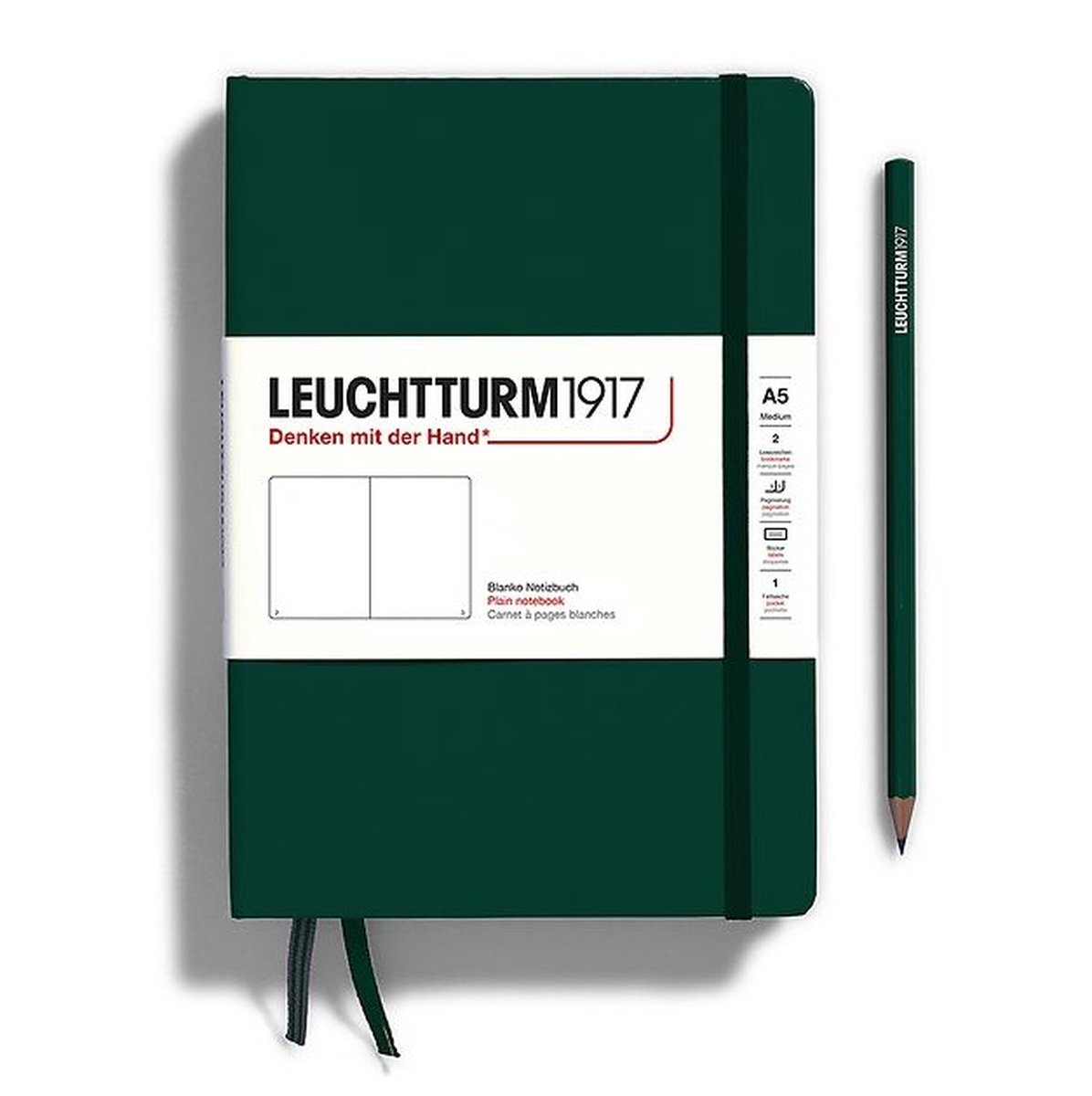 Leuchtturm Leuchtturm Forest Green, Medium (A5), 251 p., ruled
