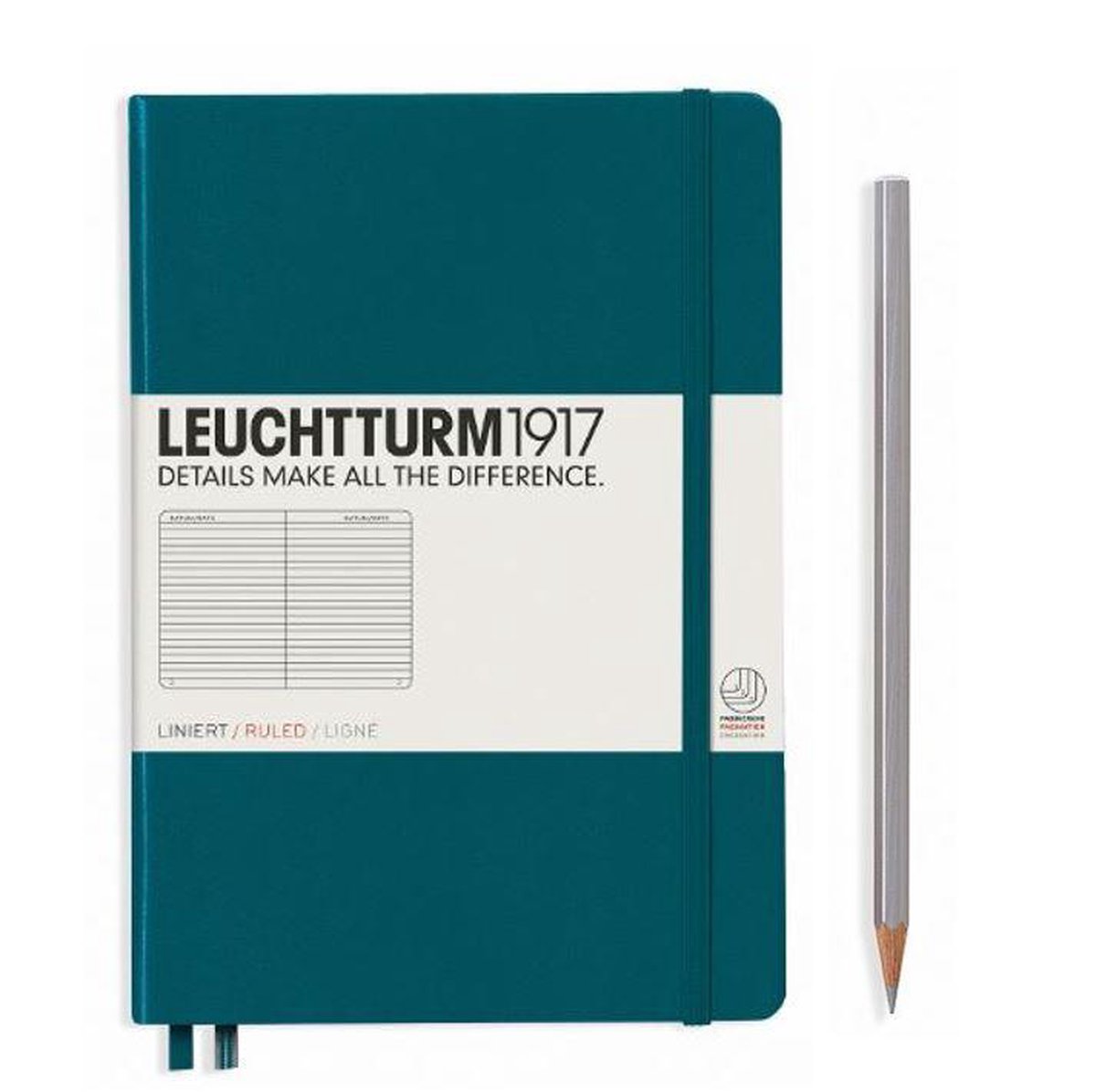 Leuchtturm Leuchtturm Pacific Green, Softcover, Paperback (B6+), 123 p., ruled