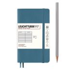 Leuchtturm Leuchtturm Stone Blue, Pocket (A6), 187 p., ruled