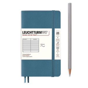 Leuchtturm Leuchtturm Stone Blue, Pocket (A6), 187 p., ruled