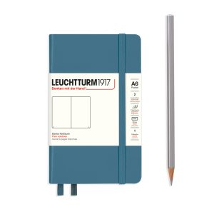 Leuchtturm Leuchtturm Stone Blue, Pocket (A6), 187 p., plain