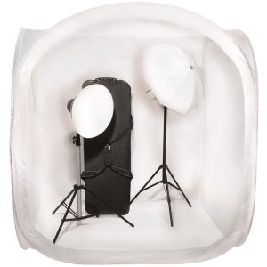 Dörr Dorr Collap. PhotoBox 150x150 cm WH w/ 4 colored backgrounds