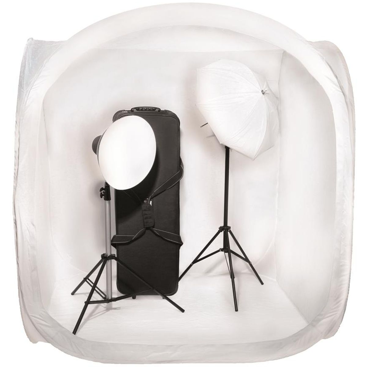 Dörr Dorr Collap. PhotoBox 150x150 cm WH w/ 4 colored backgrounds