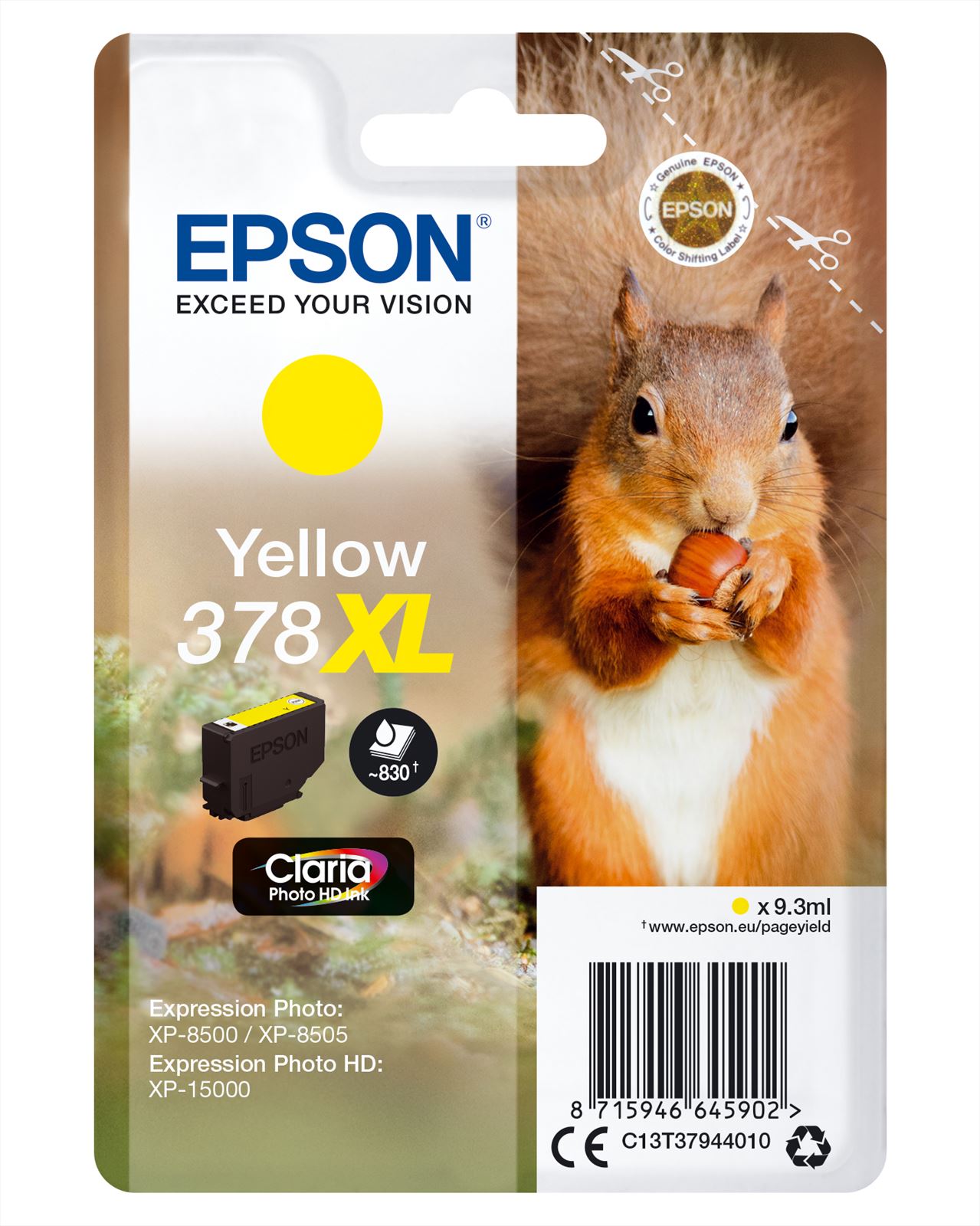 Epson Epson Yellow 378XL Eekhoorn Clara Photo HD Ink