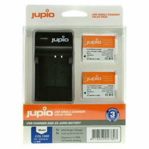 Jupio Jupio Value Pack: 2x Battery Li-90B/Li-92B 1270mAh + USB Single Charger