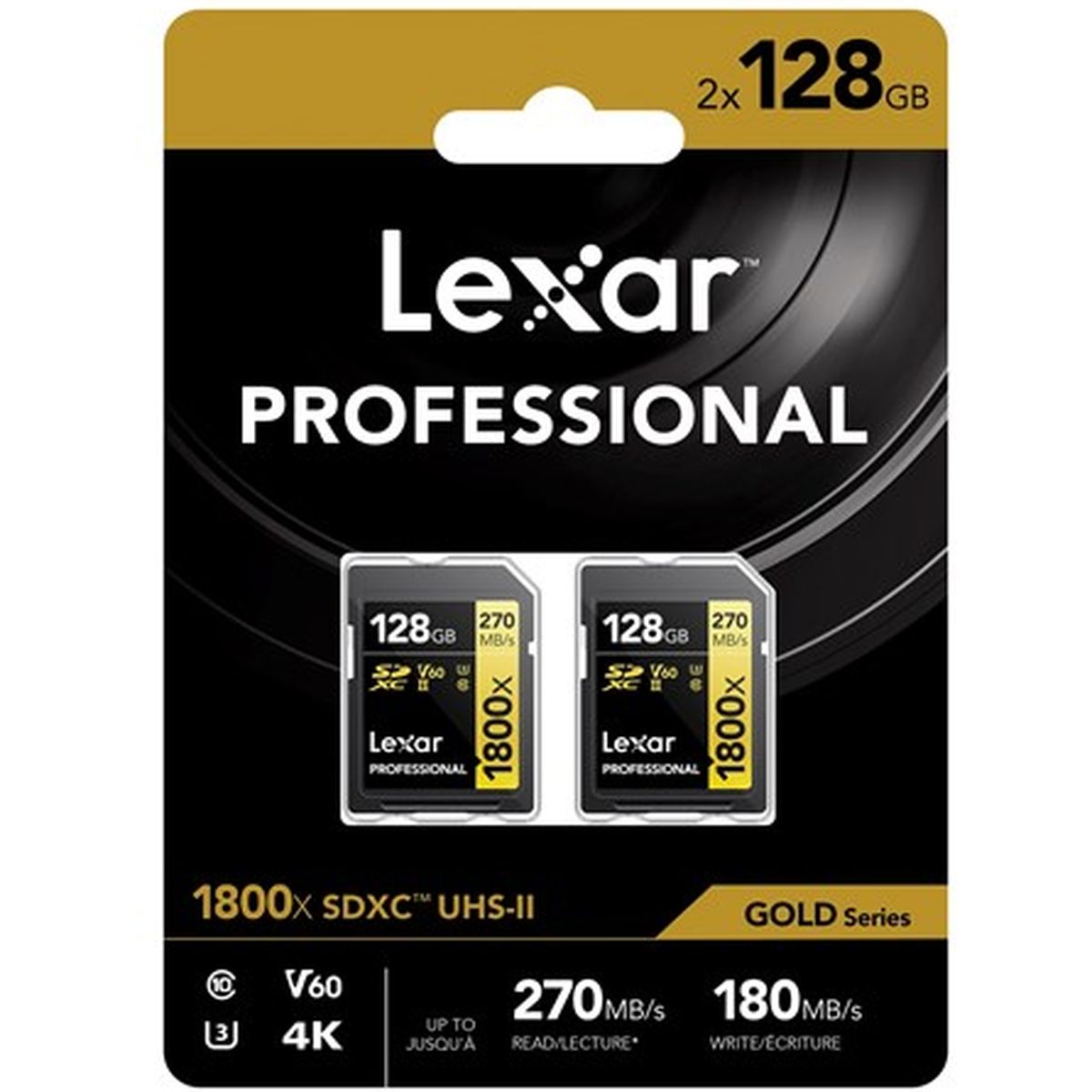 Lexar Lexar Professional GOLD SDXC 1800x 128GB UHS-II V60 - 2PACK