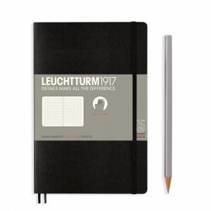 Leuchtturm Leuchtturm Black, Softcover, Paperback (B6+), 123 p., dotted