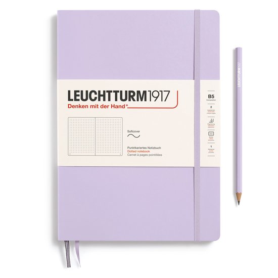 Leuchtturm Leuchtturm Lilac, Softcover, Composition (B5), 123 p., dotted