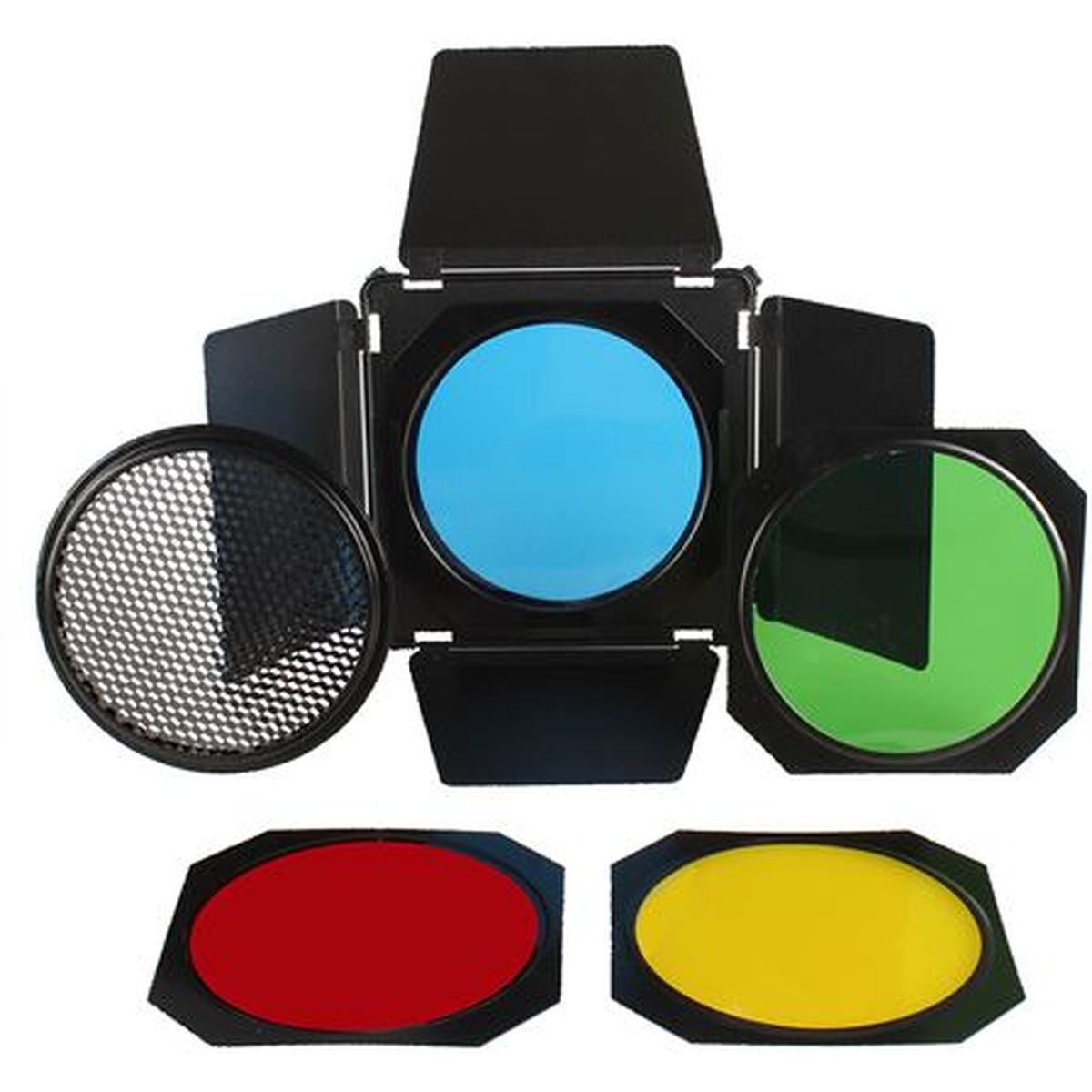 StudioKing StudioKing Kleppenset SK-BD18 met Kleurenfilters en Honingraat