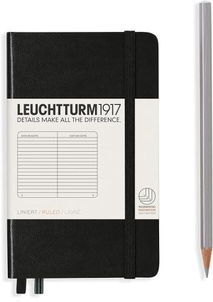 Leuchtturm Leuchtturm Black, Pocket (A6), 187 p., ruled