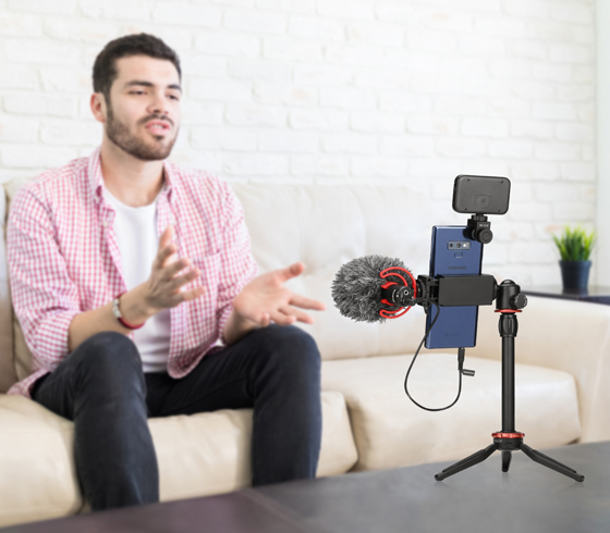 Boya Boya Vlogging kit with BY-MM1+ and smartphone holder + LED - Image 3