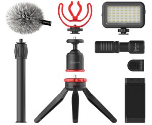 Boya Boya Vlogging kit with BY-MM1+ and smartphone holder + LED