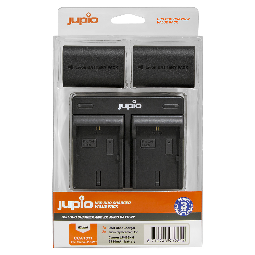 Jupio Jupio Value Pack: 2x Battery LP-E6NH 2130mAh + USB Dual Charger