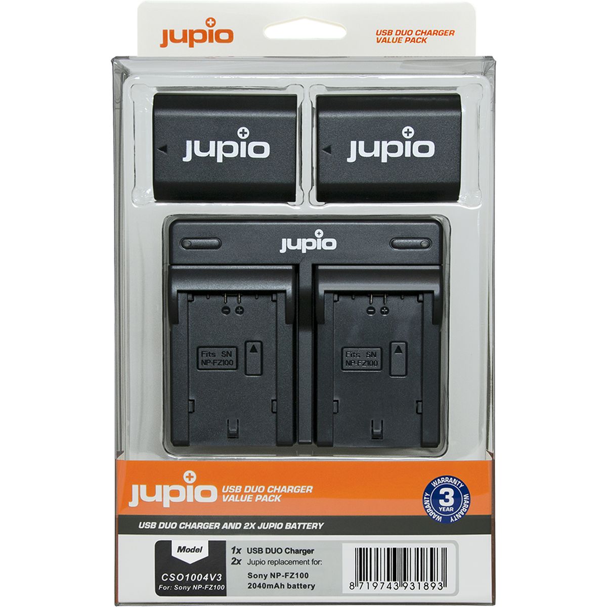 Jupio Jupio Value Pack: 2x Battery NP-FZ100 2040mAh + USB Dual Charger