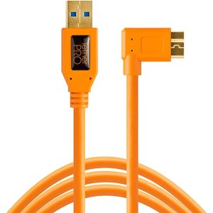 TetherTools Tethertools TetherPro USB 3.0 to Micro-B Right Angle, 15' (4.6m), High-Visibility Orange