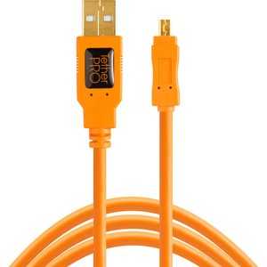 TetherTools Tethertools TetherPro USB 2.0 to Mini-B 8-Pin, 15' (4.6m), High-Visibility Orange