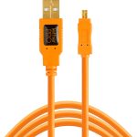 TetherTools Tethertools TetherPro USB 2.0 to Mini-B 8-Pin, 15' (4.6m), High-Visibility Orange