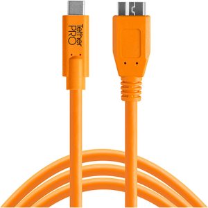TetherTools Tethertools TetherPro USB-C to 3.0 Micro-B, 15' (4.6m), High-Visibility Orange