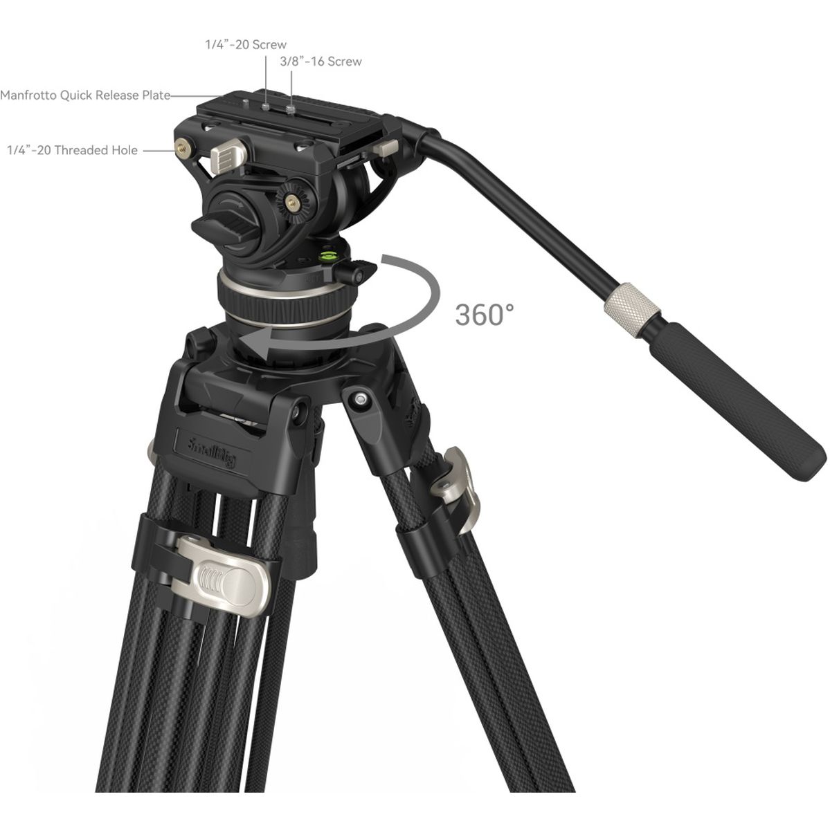 SmallRig SmallRig 3989 Freeblazer Heavy-Duty Carbon Fiber Tripod Kit - Image 2