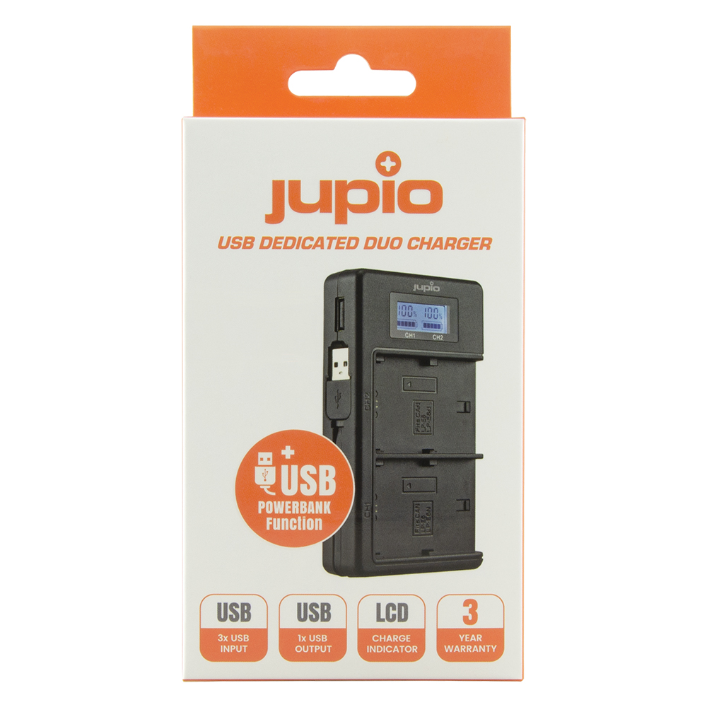 Jupio Jupio USB Dedicated Duo Charger LCD for Canon LP-E17 - Image 2