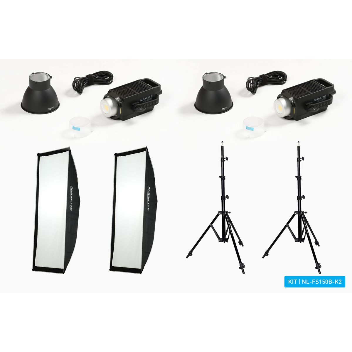 Nanlite Nanlite FS-150B LED Spot Light Dual Kit (w/ Light Stand A...