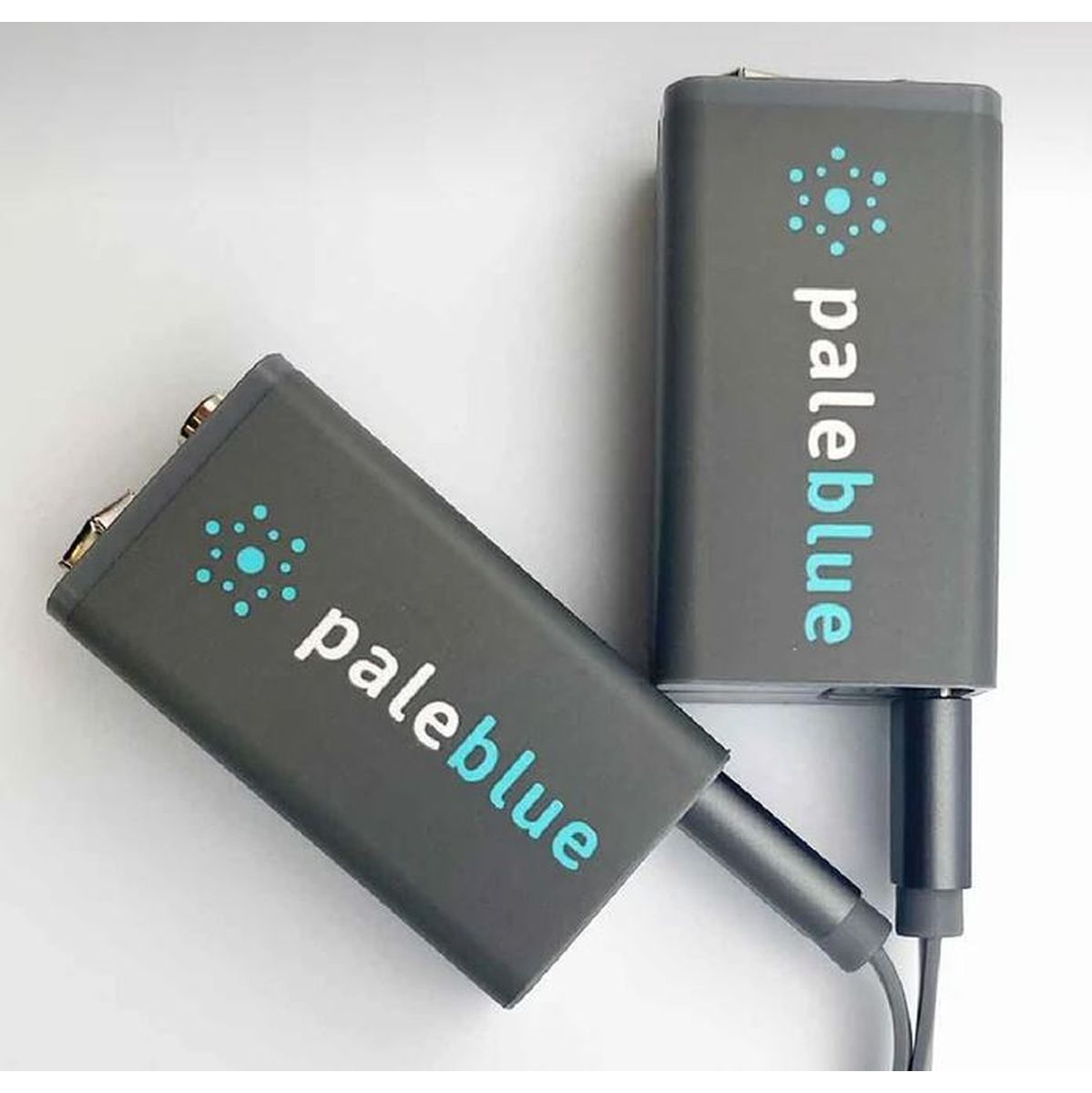 Pale Blue Pale Blue Li-ion Rechargeable 9V Battery USB-C 2 pack of 9V with 2x1 USB-C cable - Image 3