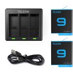 Telesin Telesin Charger For 3 Batteries + 2X accu voor GoPro 9,10,11,12