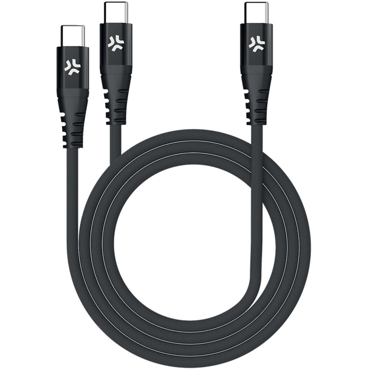 Celly Celly 100W USB-C To 2X USB-C Cable Black - Image 2