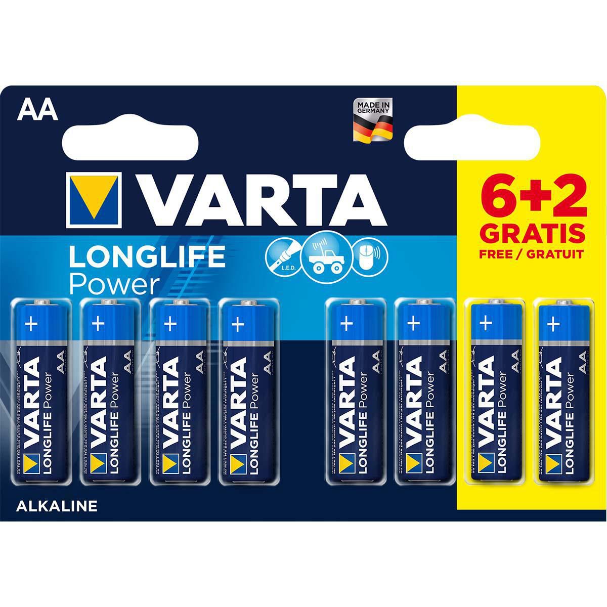 Varta Varta Alkaline Battery AA 1.5 V High Energy 8-Promotional