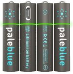 Pale Blue Pale Blue Li-Ion Rechargeabl AAA Battery 4 pack of AAA with 4x1 charging cable