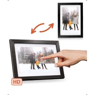 Pora&Co Pora&Co Digital Photo Frame 8 inch Black Wood
