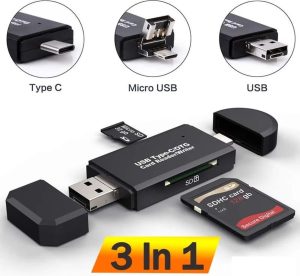 Rocketek Rocketek Type C & micro USB & USB 3 In 1 OTG 2.0 Card Reader High-speed