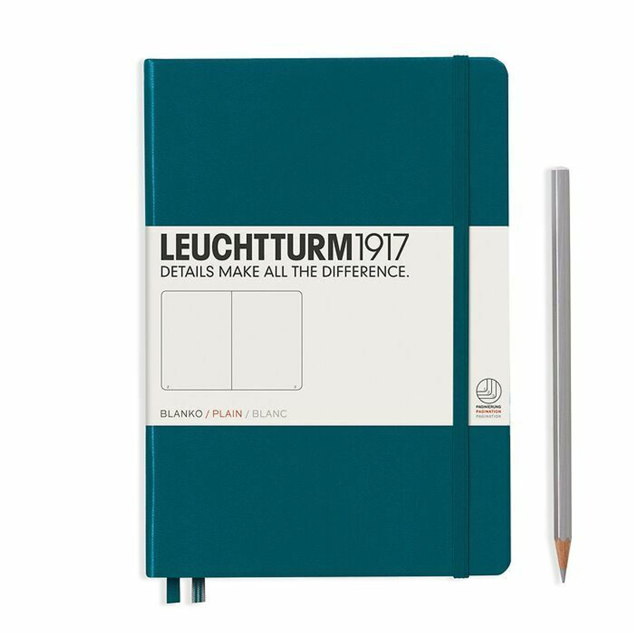 Leuchtturm Leuchtturm Pacific Green, Medium (A5), 251 p., plain