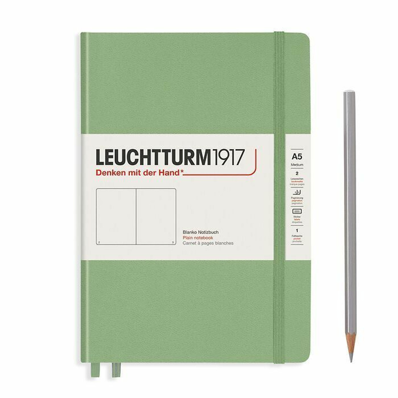 Leuchtturm Leuchtturm Sage, Medium (A5), 251 p., plain