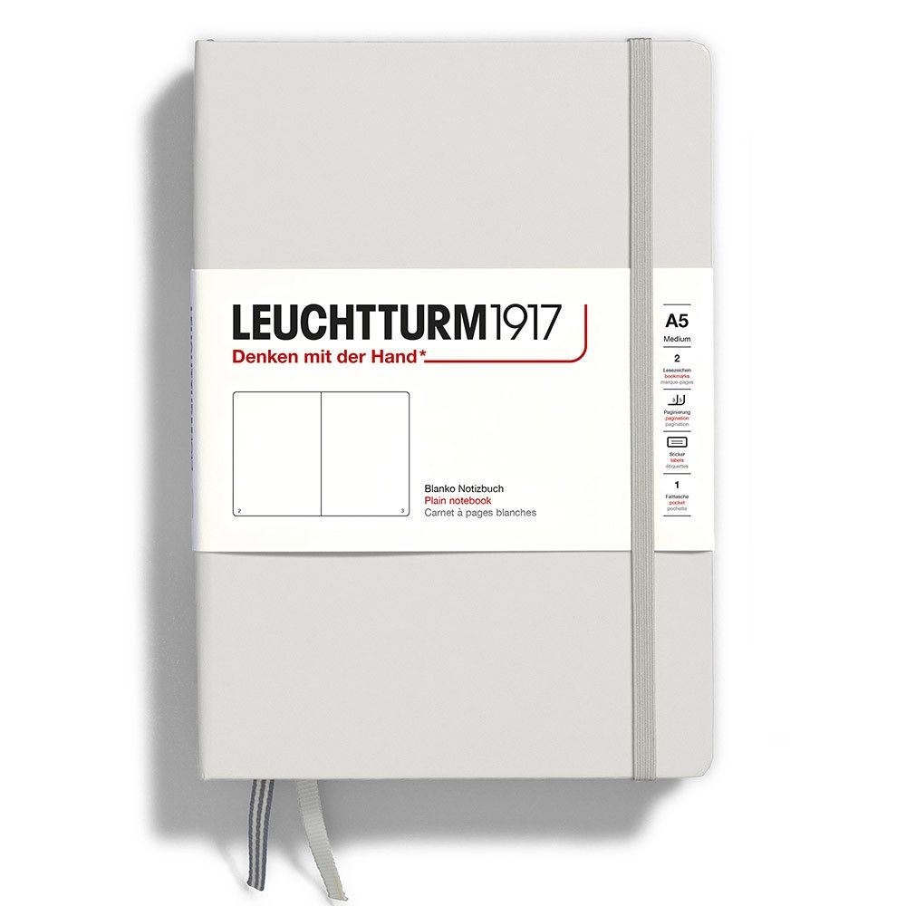 Leuchtturm Leuchtturm Light Grey, Medium (A5), 251 p., plain