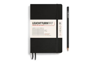 Leuchtturm Leuchtturm Black, Softcover, Paperback (B6+), 123 p., ruled