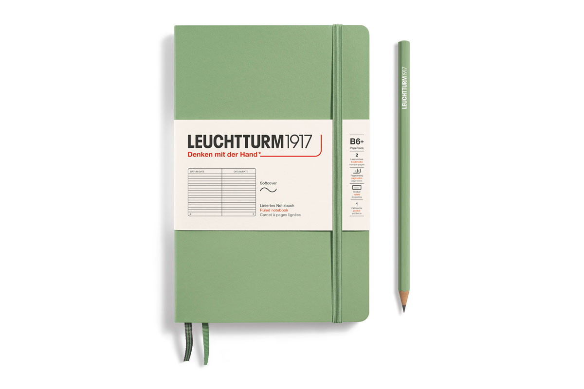 Leuchtturm Leuchtturm Sage, Softcover, Paperback (B6+), 123 p., ruled