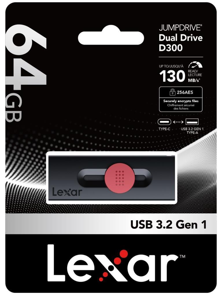 Lexar Lexar JumpDrive D300 OTG 64GB Dual Type C And Type A USB ... - Image 2