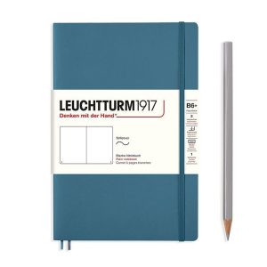 Leuchtturm Leuchtturm Stone Blue, Softcover, Paperback (B6+), 123 p., plain