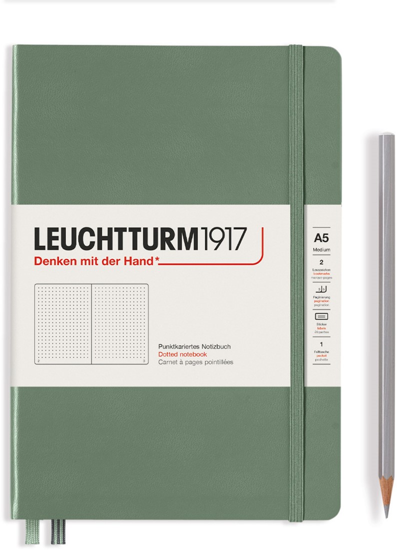Leuchtturm Leuchtturm Olive, Medium (A5), 251 p., dotted
