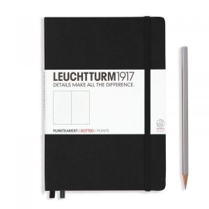 Leuchtturm Leuchtturm Black, Pocket (A6), 187 p., dotted
