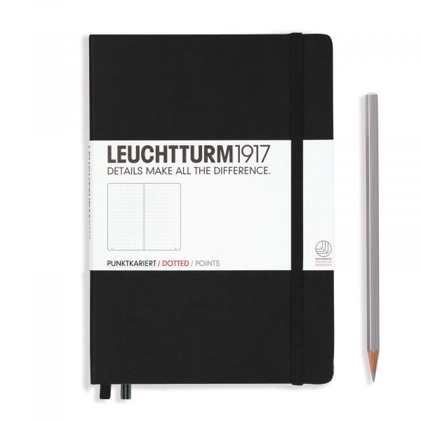 Leuchtturm Leuchtturm Black, Pocket (A6), 187 p., dotted