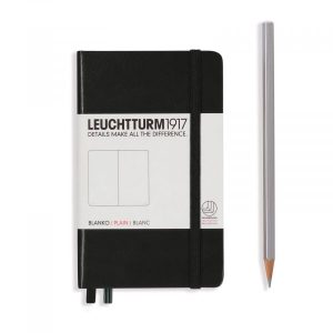 Leuchtturm Leuchtturm Black, Pocket (A6), 187 p., plain