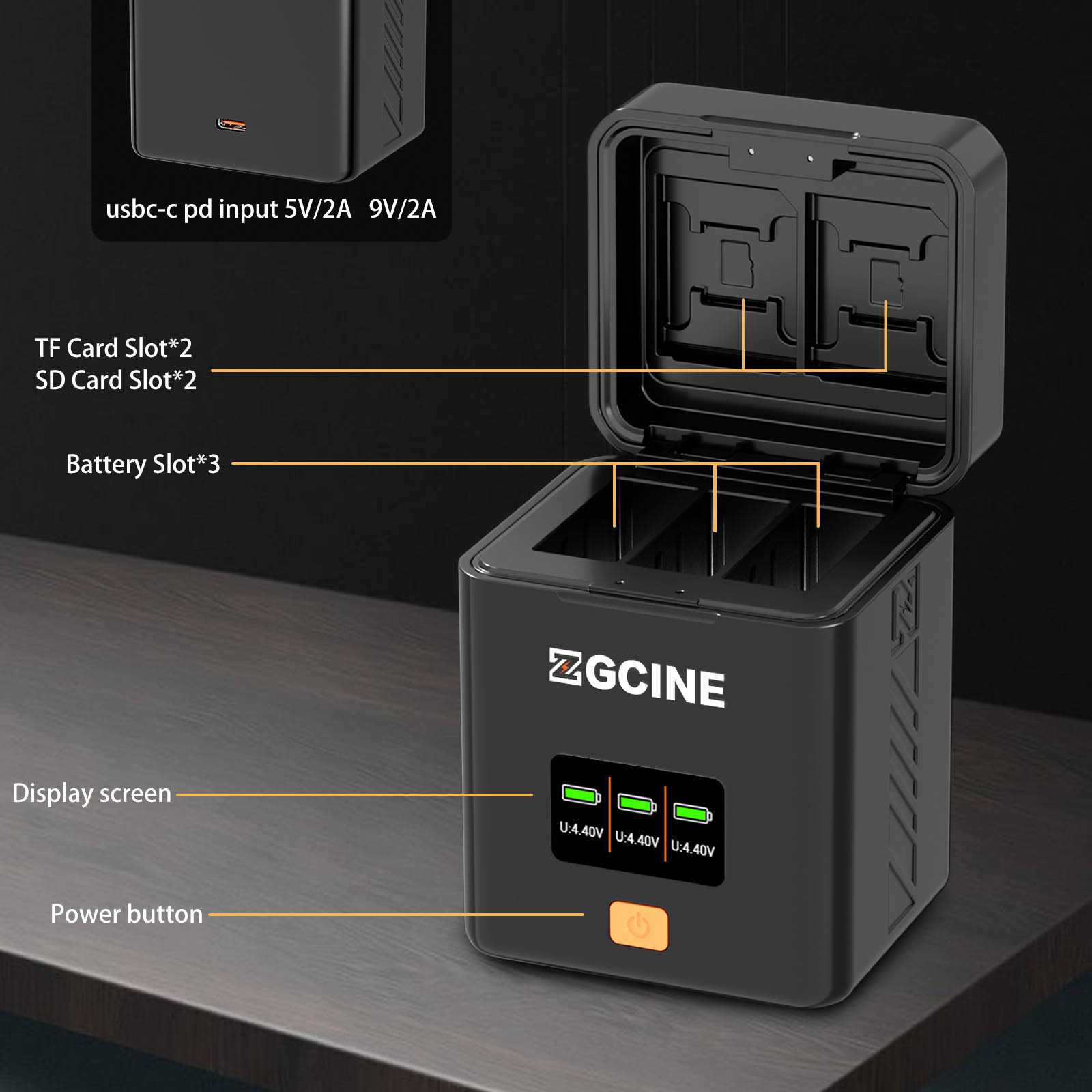 ZGCINE ZGCINE Charging Case voor 3x GoPro 13 Battery - Image 3