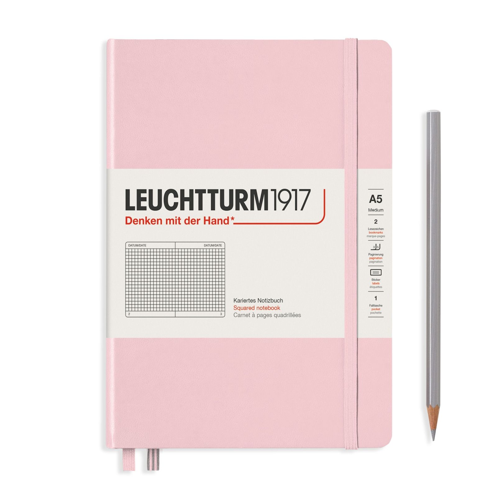 Leuchtturm Leuchtturm Powder, Medium (A5), 251 p., squared